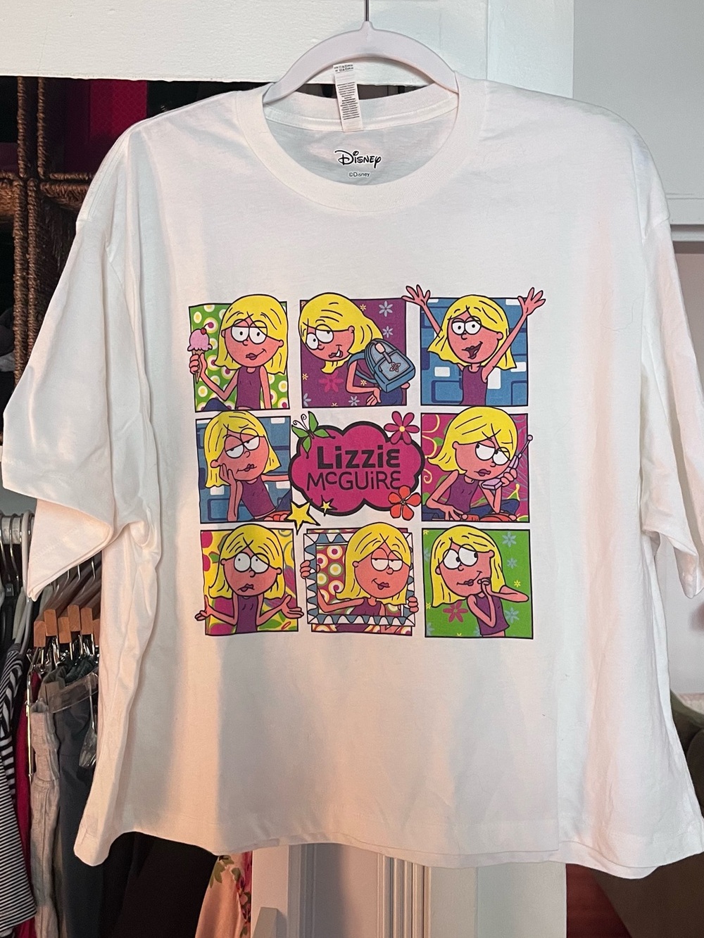 Lizzie McGuire Cropped White Graphic Tee